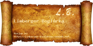Limberger Boglárka névjegykártya